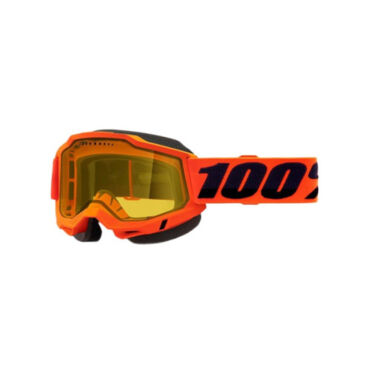 100% Очки Accuri 2 Snowmobile Goggle Neon Orange Yellow Vented Dual Lens - миниатюра 1
