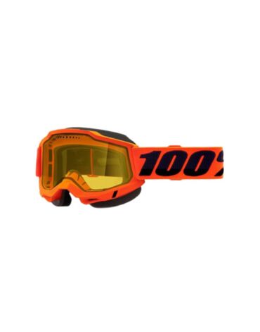 100% Очки Accuri 2 Snowmobile Goggle Neon Orange Yellow Vented Dual Lens