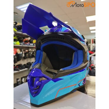 Мотошлем FS - 607 SDH glossy blue light blue - миниатюра 1
