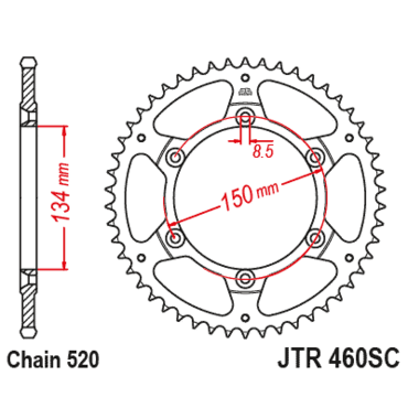 Звезда ведомая JTR460.48SC - миниатюра 1