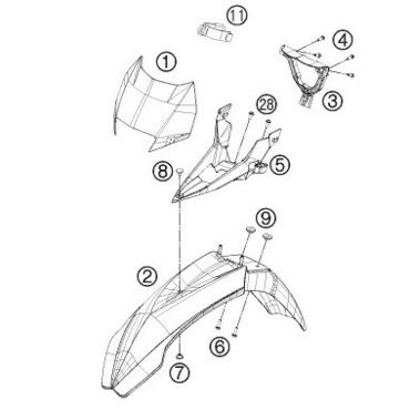 Husqvarna / KTM HEAD LIGHT SUPPORT 2009 Кронштейн фары ( 81208003000 ) - миниатюра 2