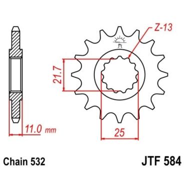 Звезда ведущая JTF584.16 (532 цепь) - миниатюра 1