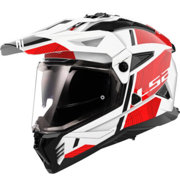 LS2 Мотошлем MX702 Pioneer 2 Hill White Red - миниатюра 1