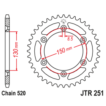 Звезда ведомая JTR251.50 SC - миниатюра 1