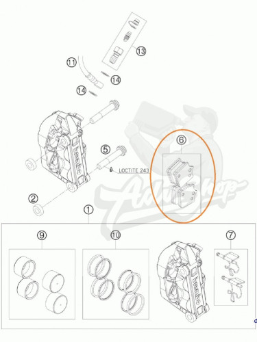 KTM колодки тормозные передние 690 SMC 08 17 ( 76513030000 ) - фото 1