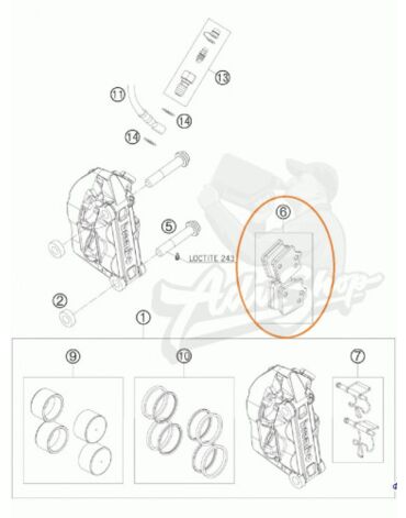 KTM колодки тормозные передние 690 SMC 08 17 ( 76513030000 )