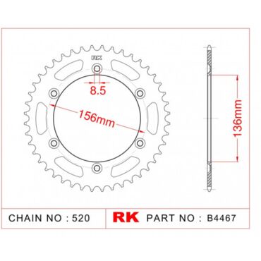 Звезда ведомая RK B4467 41 (JTR822.41) - миниатюра 1