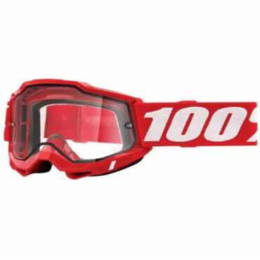 100% Очки Accuri 2 Enduro Goggle Dual Lens Neon Red Clear - миниатюра 1