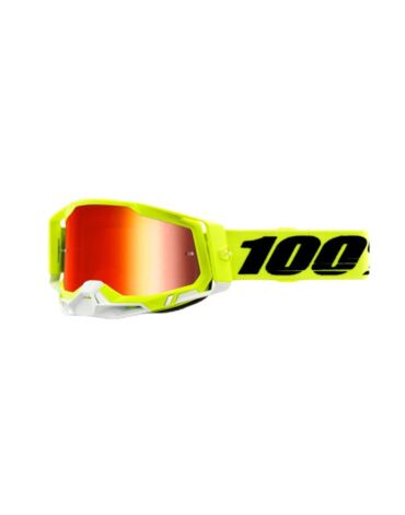 100% Очки Racecraft 2 Goggle Fluo Yellow Mirror Red Lens