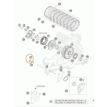 KTM выжимной подшипник штока сцепления 640 690 790 890 1190 1290 ( 0625060016 / 0625060017 / 0625060010 ) - миниатюра 1