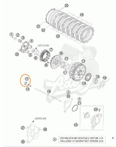 KTM выжимной подшипник штока сцепления 640 690 790 890 1190 1290 ( 0625060016 / 0625060017 / 0625060010 )