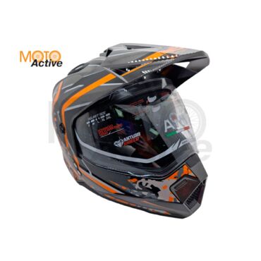 Шлем AiM JK802S Orange Grey Black - миниатюра 1