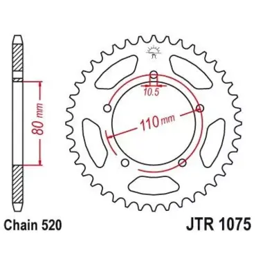Звезда ведомая JTR1075 - миниатюра 1