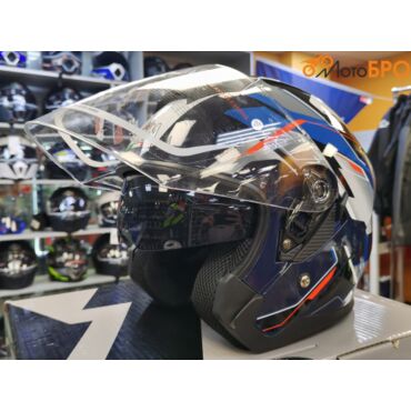 Шлем открытый AiM JK526 Blue Red Black - миниатюра 1