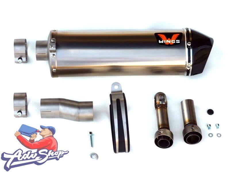 Wings Titanium Mufflers прямоточный титановый выхлоп (silver)  690 R / SMC ( 09 - 13 )