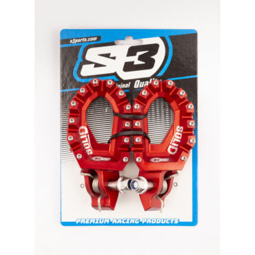 Подножки алюминиевые S3 Parts красные Honda AFRICA TWIN 20- - миниатюра 1