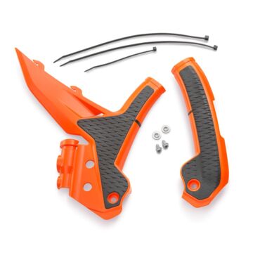 Защита рамы оранжево черная прорезиненная KTM SX SX F 23- / EXC EXC F 24- - миниатюра 1