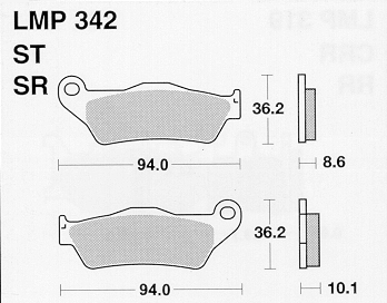 Колодки дискового тормоза AP Racing LMP342 ST (FDB2039 / FDB2018 / FA181 / FA245 / FA363) - миниатюра 1