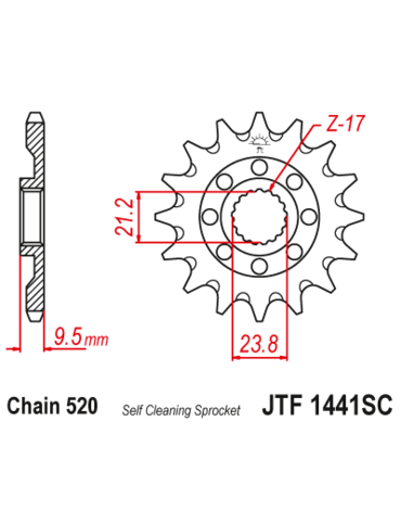 Звезда ведущая JTF1441.14SC (с самоочисткой)