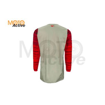 Джерси FLY RACING KINETIC WAVE 2022 серая красная - миниатюра 1