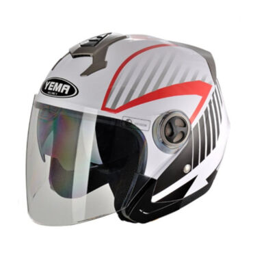 Yamapa Шлем открытый YM 623 white red - миниатюра 1