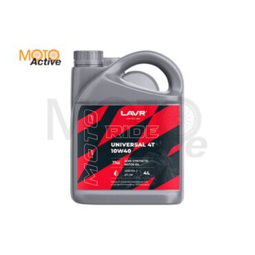 Моторное масло LAVR MOTO RIDE UNIVERSAL 4T 10W 40 SM (4 л.) - миниатюра 1