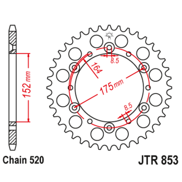 Звезда ведомая JTR853 46 - миниатюра 1
