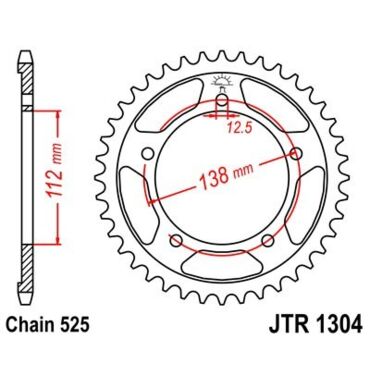 JTR 1304 45 звезда ведомая стальная 45 зубов  Honda (XL1000 99 13)(-2) - миниатюра 2
