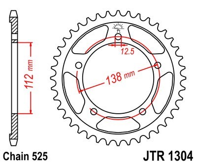 JTR 1304 47 звезда ведомая стальная 47 зубов Honda XL1000 - фото 2