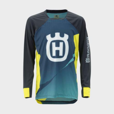 Мотоджерси подростковая Husqvarna Railed Jersey, blue yellow (YL, Детская Кросс эндуро) - миниатюра 1