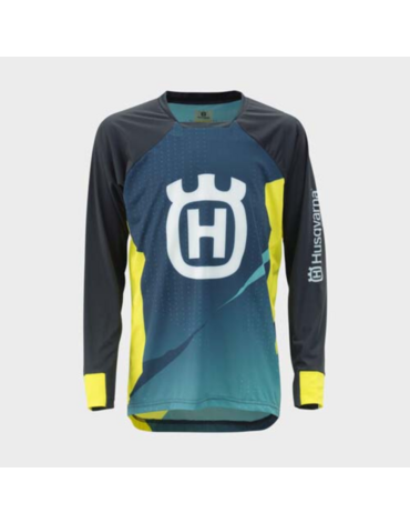 Мотоджерси подростковая Husqvarna Railed Jersey, blue yellow (YL, Детская Кросс эндуро)