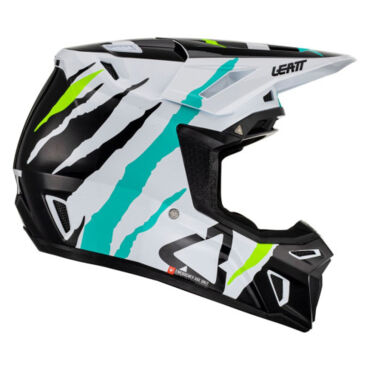 Leatt Мотошлем Moto 8.5 Helmet Tiger Белый Синий (2023) - миниатюра 2