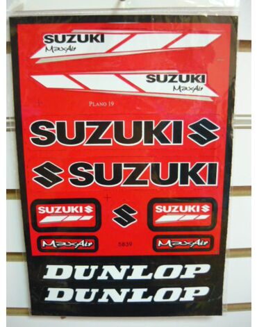 Наклейки комплект PLANO 19 SUZUKI красные 5839