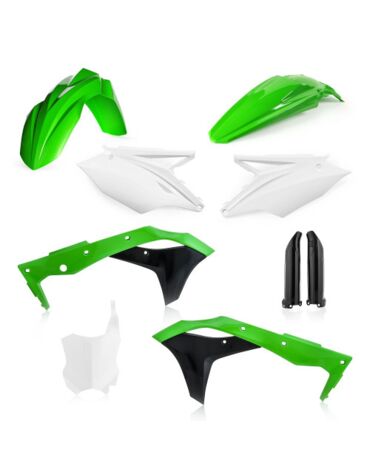 Комплект пластика Kawasaki KX250F (2017 2020), Зеленый черный белый