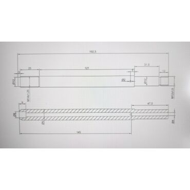 ADVS шток амортизатора XR250 R / Baja / SM / 96 - 04 ( 192.5 mm / 145 ) - миниатюра 1