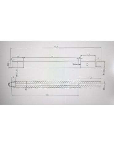 ADVS шток амортизатора XR250 R / Baja / SM / 96 - 04 ( 192.5 mm / 145 )