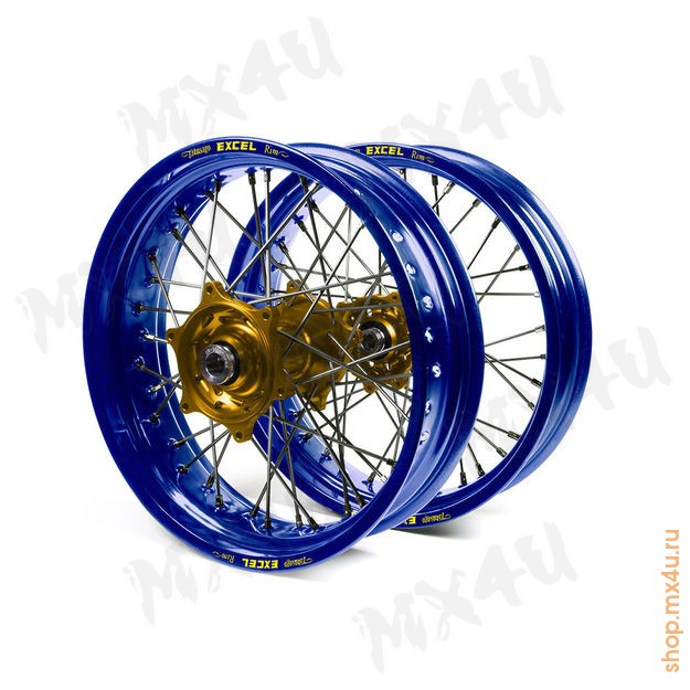 Колесо заднее Yamaha YZF 2009-> 19 2,15 с синим ободом и золотой ступицей - фото 1