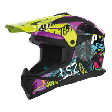 LS2 Шлем MX708 Fast II Gorilla фиолетово желтый - миниатюра 4