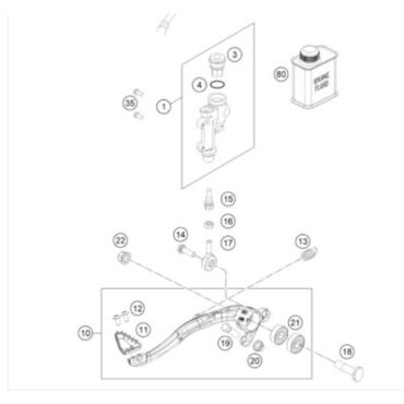 KTM Лапка заднего тормоза 125 450 SX SXF 23 25 / 250 350 450 500 EXCF 24 25 ( A46013050044 ) - миниатюра 1