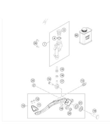 KTM Лапка заднего тормоза 125 450 SX SXF 23 25 / 250 350 450 500 EXCF 24 25 ( A46013050044 )