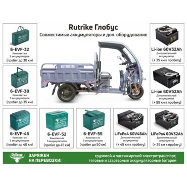Грузовой электротрицикл Rutrike Глобус 1500 60V 1000W - миниатюра 1