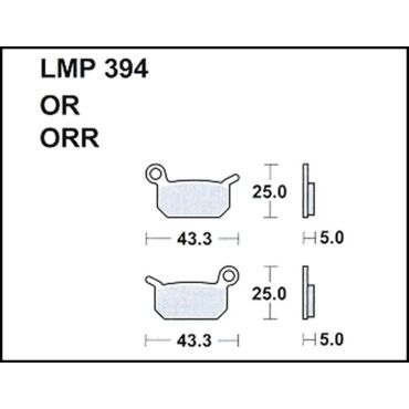 Колодки дискового тормоза AP Racing LMP394 OR (FDB2183 / FA325) - миниатюра 1
