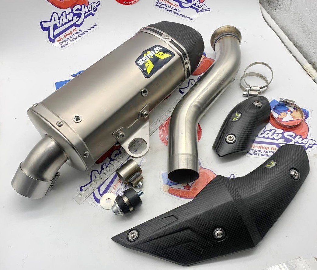 Wings Titanium Mufflers прямоточный титановый выхлоп (silver) HQV 901 NORDEN 22 24 ( 790 890 ADV R 19 24 ) - фото 4