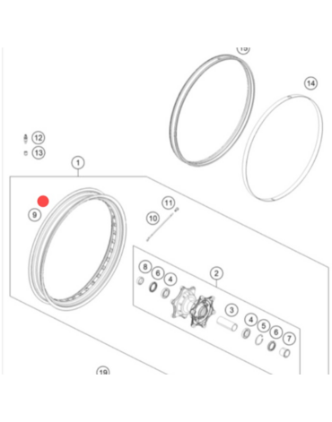 KTM Rim 2.5x21''TL.bl.w.sticker передний обод 790 1090 1290 Adv R 17 21 ( 6030917010033A )