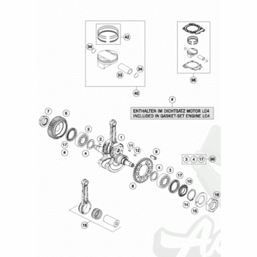 KTM стопорное кольцо поршневого пальца 690 1190 ( 77630074000 ) - миниатюра 1