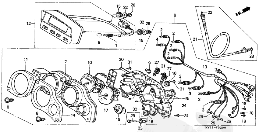 HONDA трос спидометра для XRV750V (96 03) ( 44830MAY620 ) - фото 3