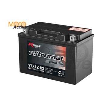 МОТО АККУМУЛЯТОР RDRIVE EXTREMAL SILVER YTX12 BS - миниатюра 1