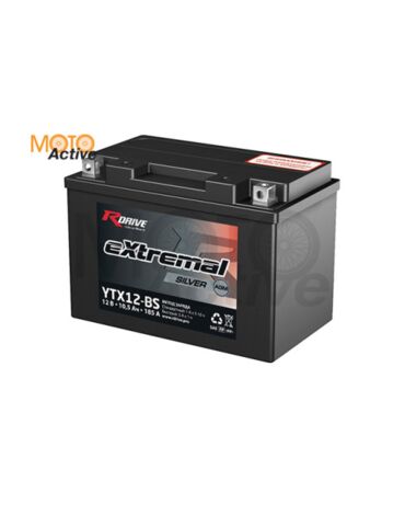 МОТО АККУМУЛЯТОР RDRIVE EXTREMAL SILVER YTX12 BS