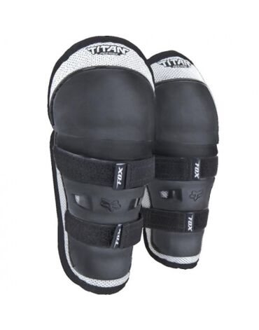 Наколенники детские Fox Titan Knee Shin Guard, black silver (One Size, Детская)