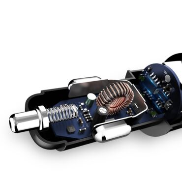 CNC dual USB зарядка с вольтметром Rock (Silver) - миниатюра 1